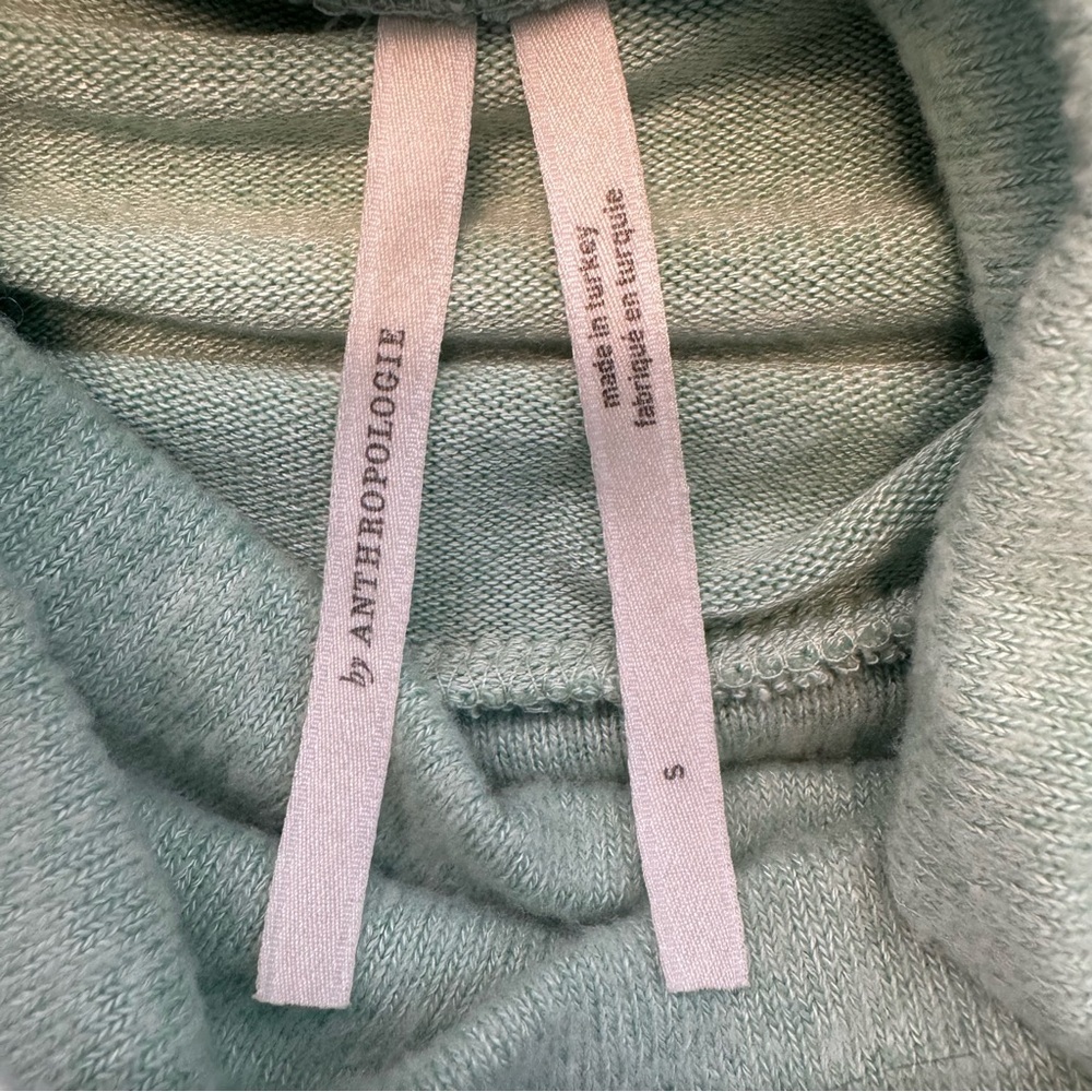 Anthoropologie Puff Balloon Sleeve Turtleneck Mint Green Sweater Womens Sz. S - Picture 7 of 9